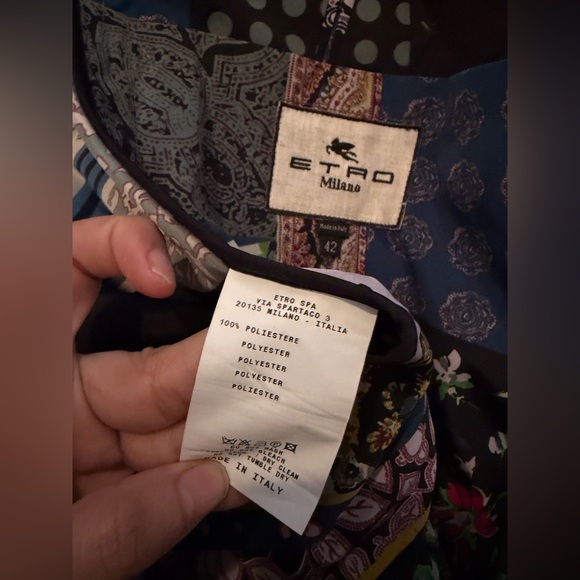 ETRO Milano Colorful Patchwork Belted Trench Coat - Picture 3 of 16